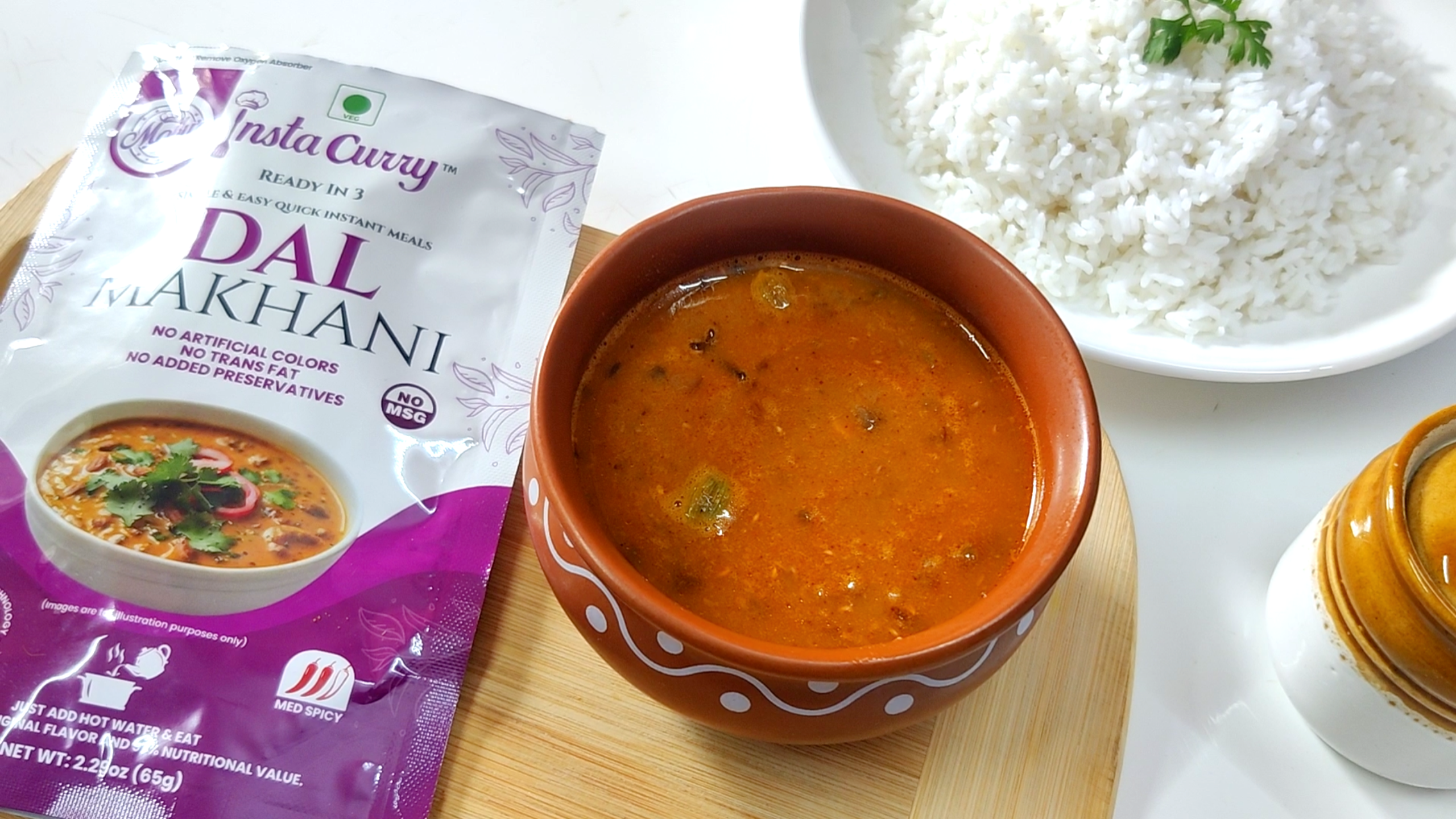Dal Makhani Creamy Lentils & Kidney Beans Curry. 2 Servings. Just Add Hot water