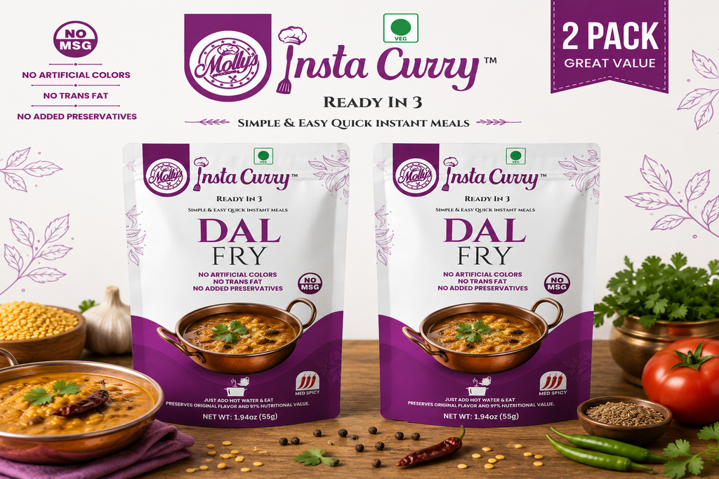 Dal Fry 2-Pack | Lentil Curry | 4 Servings | Just Add Hot Water No Cooking Needed