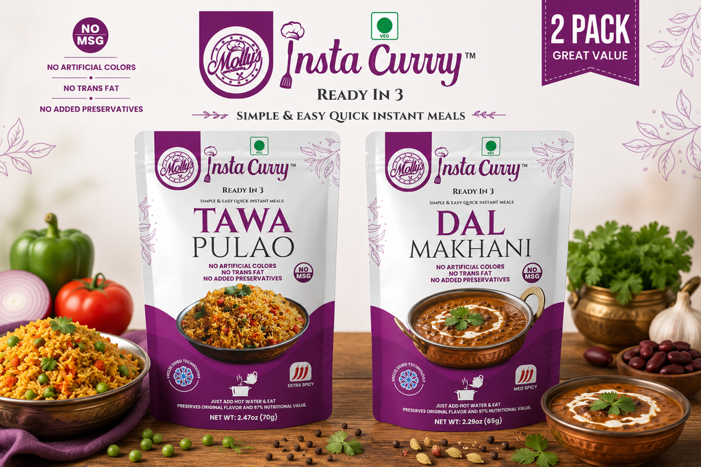 Tawa Pulao & Dal Makhani 2-Pack | 4 Servings | Just Add Hot Water No Cooking Needed