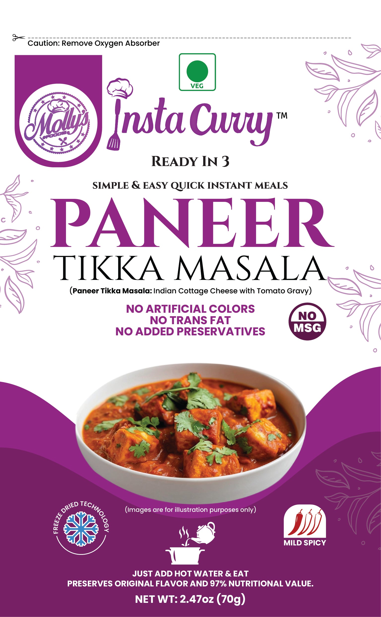 Paneer Tikka Masala – Creamy Tomato Curry 2 Servings. | Just Add Hot Water.