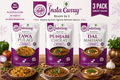 Tawa Pulao meal pack bundle with Punjabi Cholay and Dal Makhani pouches, featuring purple and white packaging